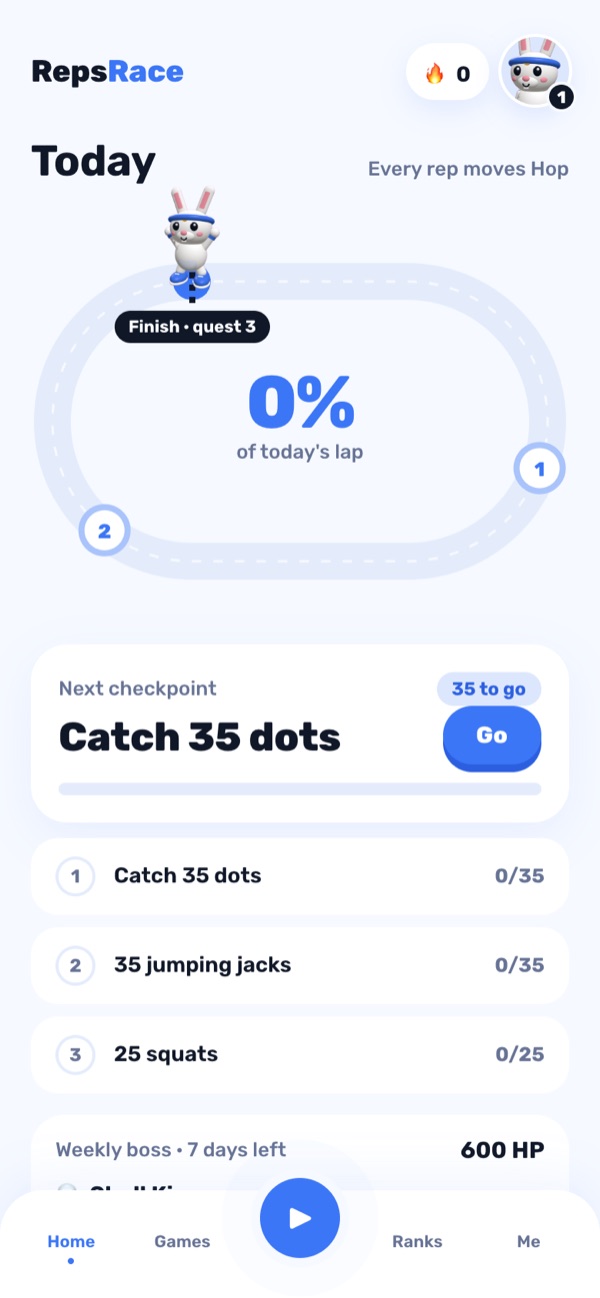 Home: today's lap with three quests